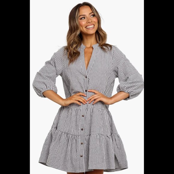 Dresses & Skirts - Petal Pup Daria Tiered Gingham Dress